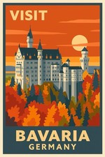 POSTER AFFICHE Neuschwanstein Château Bavière