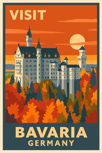 Poster affiche neuschwanstein - affiche,