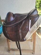 selle de cheval, Torsion, cuir brun 16"