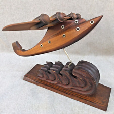 Large antique french Art Deco plane Mid-1900's woodwork sculpture