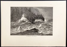 1880 - Chutes du Niagara : Le tourbillon - États-unis - Gravure sur bois