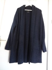 Manteau Trench Veste bleu marine brillante Stretch Burton London Laine Oversize