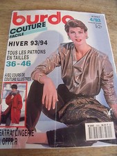 MAGAZINE BURDA COUTURE FACILE MODE HIVER EXTRA LINGERIE N°4 1993