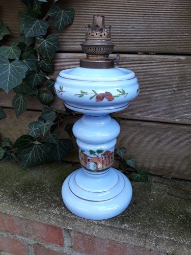 Lampe pétrole opaline - lampe,