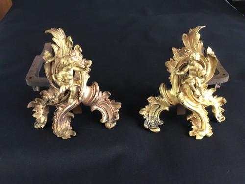 Tres rare paire chenets - rare, de