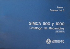 Manuel constructeur original SIMCA Catalogue Pièces détachées 900 y 1000 Espagne