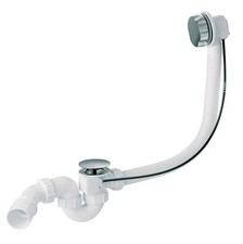 Siphon baignoire auto chromé