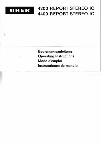 Manuel utilisation pour uher - manuel,