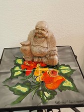 bouddha rieur en bois massif signe de Richesse et Prospérité