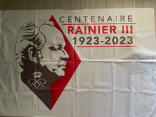 DRAPEAU MONACO 100 ANS NAISSANCE RAINIER III - 80X120 cm