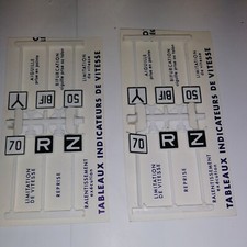 2 series de 6 panneaux de signaux indicateur de vitesse SNCF Ech HO