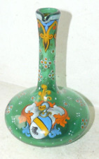 BOUTEILLE VERSEUSE EN VERRE EMAILLE DECOR BLASON ET CASQUE