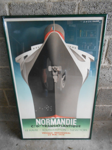 Affiche paquebot normandie - affiche,