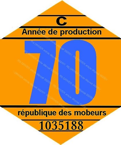 Vignette 1970 pour mobylette - vignette,