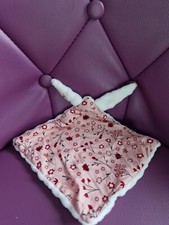 Doudou Plat Lapin Blanc Rose