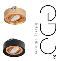 Plafonnier Spot de plafond encastrable SKAND MINI 1 IP20 rond Noir / Doré EDO