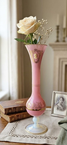 Vase opaline rose - vase, avec
