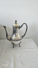 Cafetière ancienne métal argenté sur pied 27 cm – Style classique /