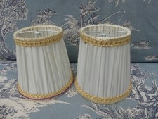 Paire d'abat jour Vintage Tissu satiné système à pince 10cm haut 10cm COSY