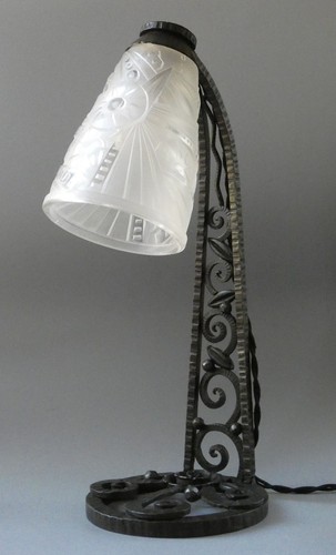 Lampe art deco fer - fer, forgé