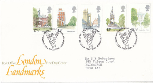 1980 london landmarks fdc - london,