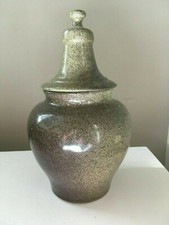 potiche en terre cuite émaillée signée déco céramique vintage ancien pot cuisine