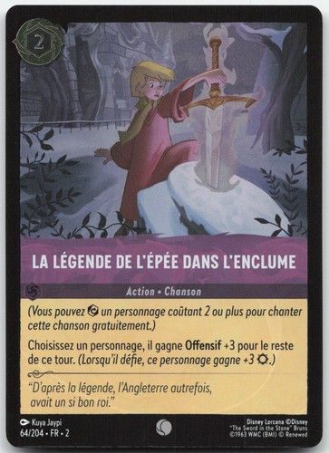 Carte lorcana légende de - la,
