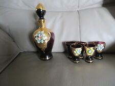 carafe + 5 verres en cristal