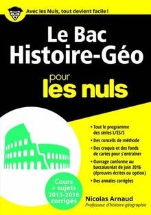 Bac histoire géo - géo, pour