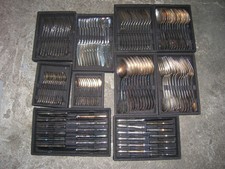 belle menagere en metal argenté 120 pieces felix freres 100gr modele uni plat