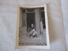 ANCIENNE PHOTOGRAPHIE ENFANT SUR SON JOUET ANCIEN ELEPHANT A ROULETTE