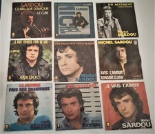 MICHEL SARDOU  LOT 9 disques  vinyles 45 tours  SP très bon état