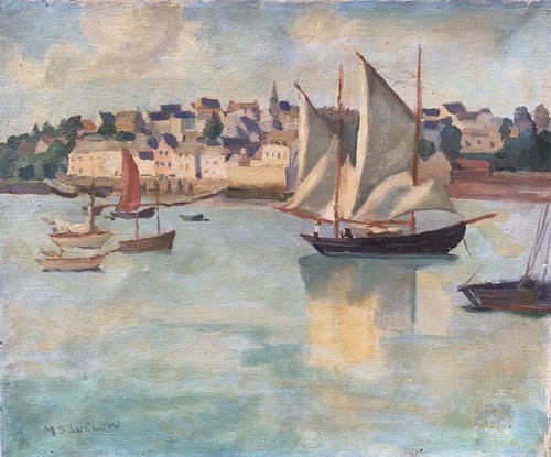 Old painting port marine - old,