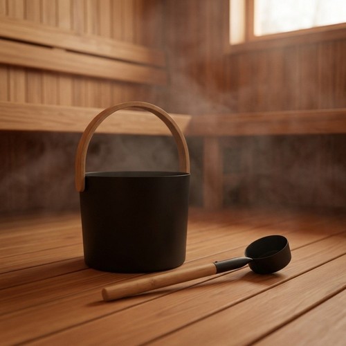 Ensemble seau sauna aluminium