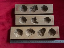 LOT 3X moule a beurre ou autre ancien en bois massif ideal deco noel oiseaux