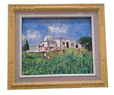 Peinture huile sur toile paysage nature architecture oriental tunisie. Encadré