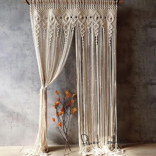 Macrame curtain wall - macrame, hanging