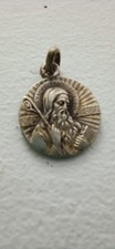 Ancien. Médaille religieuse St Benoit, 1.2 cm argent