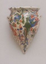 Pot/ Jardinière / Jarre Mural Conique Terre Cuite Vernissé Provençal 31 Cm