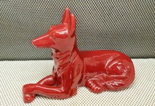 Ancien Chien en Faïence Rouge