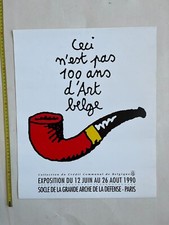 Ceci n'est pas 100 ans d'art belge Magritte 1990 vintage poster