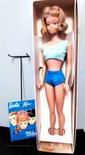 Barbie VTG Midge blonde #860 maillot bleu+boîte+stand+catalogue  Mattel 1962-TBE