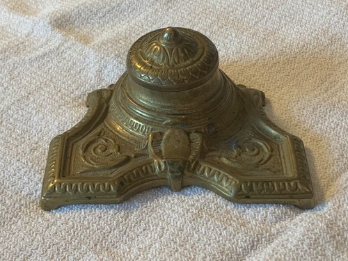 Ancien encrier bronze ou - en,
