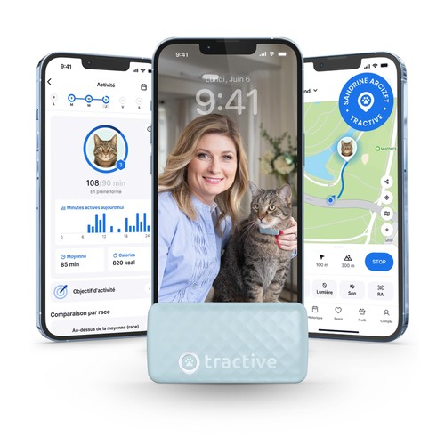 Collier gps chat connecté - chat,