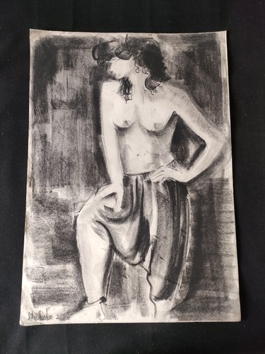 Beau dessin fusain - de, modèle