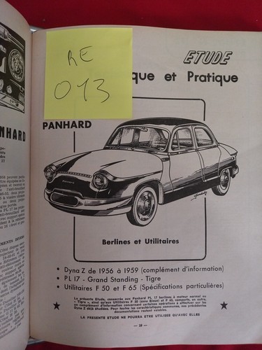 Revue technique panhard 17 - revue,
