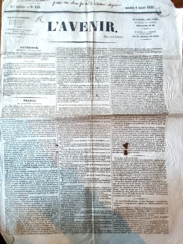 Vieux journal avenir - l'avenir,