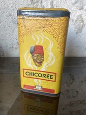 Boite ancienne lithographiée  BANANIA, tôle jaune  , 1 Kg, Chicorée