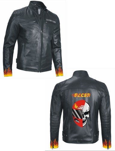 Veste moto cuir - de,