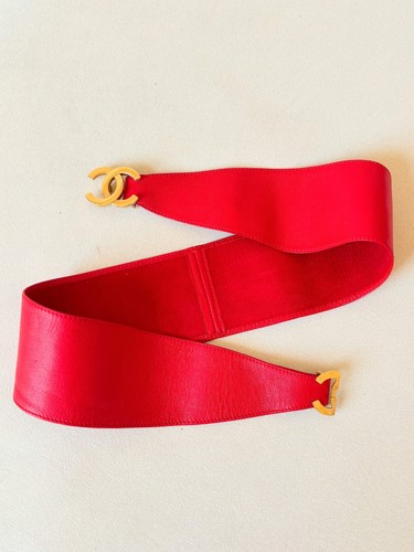 Chanel ceinture cuir rouge - chanel,
